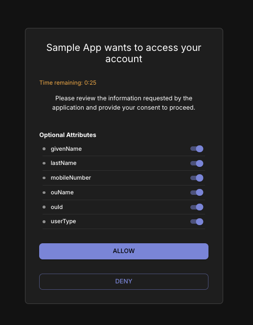 Consent Page Login Placeholder