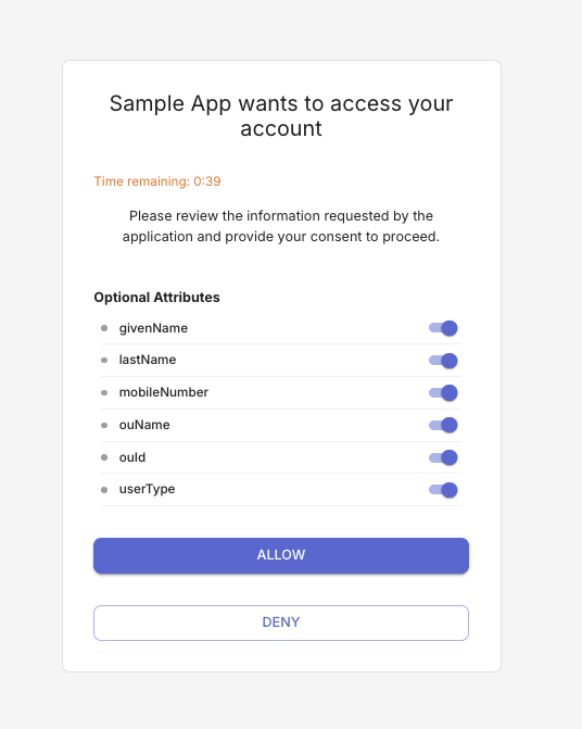 Consent Page Login Placeholder